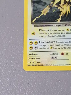 Pokemon TCG Rockets Zapdos Holo Card 15/132 Gym Challenge - LP - Image 4