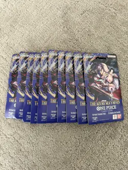 10x One Piece OP14 THE AZURE SEA’S SEVEN - Sleeved Booster Packs NEW/SEALED - Image 1