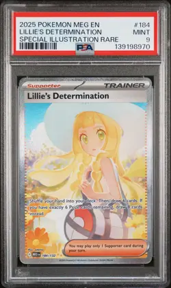 2025 POKEMON MEG EN-MEGA EVOLUTION #184 LILLIE'S DETERMINATION PSA 9 - Image 1