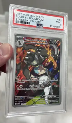 Pokemon Destined Rivals Team Rockets Houndoom 191/182 Illustration Rare PSA 9 - Image 4
