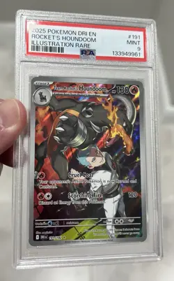 Pokemon Destined Rivals Team Rockets Houndoom 191/182 Illustration Rare PSA 9 - Image 5