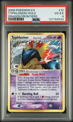 2006 POKEMON EX DRAGON FRONTIERS #12 TYPHLOSION-HOLO PSA 4 - Image 1