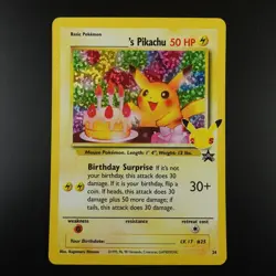 Birthday Pikachu 24 Pokemon Celebrations Collection Holo Card - Image 1