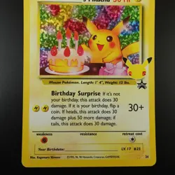 Birthday Pikachu 24 Pokemon Celebrations Collection Holo Card - Image 3