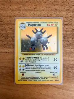 Pokemon TCG Magneton Base Set 2 9/130 Holo Unlimited Holo Rare - Image 1