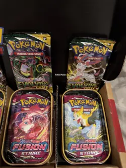 Pokemon Kanto Mini Tins Amazon Exclusive Evolving Skies Fusion Strike X5 - Image 2