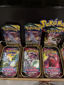 Pokemon Kanto Mini Tins Amazon Exclusive Evolving Skies Fusion Strike X5 - Image 3