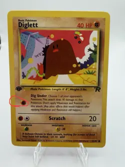 Pokemon Diglett Regular Common Card 52/82 Team Rocket 1st Edition - Image 1