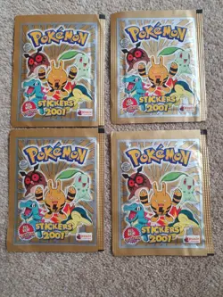 2001 Topps Merlin Pokemon Stickers Series 3 Booster Packs x4 NEW Factory Sealed - Image 1