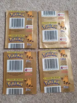 2001 Topps Merlin Pokemon Stickers Series 3 Booster Packs x4 NEW Factory Sealed - Image 2