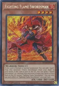 MISPRINT FIGHTING FLAME SWORDSMAN MP24-EN132 SECRET RARE YUGIOH NM - Image 1