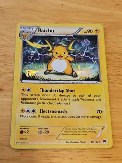 XY Breakthrough 49/162 Raichu Cracked Ice Holo Pokemon TCG includes 2 More Cards - Image 1