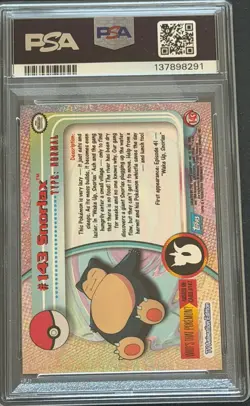 PSA 9 Topps Chrome Snorlax #143 Pokemon 2000 Holo Rare MINT CGC 9 BGS 9 - Image 2