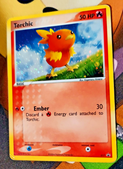 Pokemon TCG: Torchic 017/040 (2004) Black Star Promo Holo Card HP Swirl - Image 1