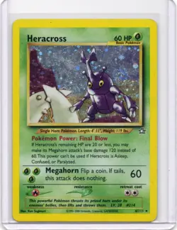 2000 Pokemon Heracross Neo Genesis Holo Rare Card 6/111/LP - Image 1