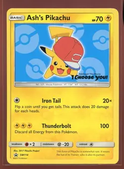 Ash's Pikachu I Choose You Movie Black Star Promo LP SM114 Sun & Moon Pokemon - Image 1
