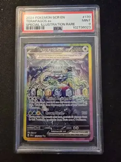 Pokemon 2024 Terapagos ex 170/142 Special Illustration Rare Stellar Crown PSA 9 - Image 1
