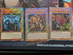 Yu-Gi-Oh! 3 GOD Obelisk the Tormentor Slifer Winged Dragon Of Ra RA04 PSR set - Image 1