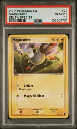 Magnemite 74/113 EX Delta Species PSA 10 Gem Mint Pokemon Card - Image 1