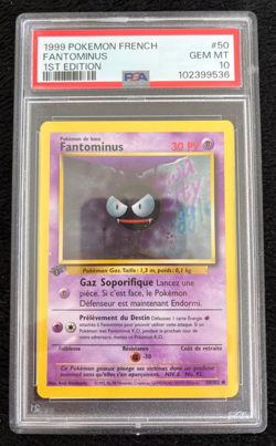 1999 Pokemon French 1st Edition Fantominus Gastly #50 PSA Graded Gem Mint 10 - Image 1