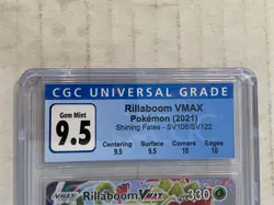 2021 Pokemon Shining Fates Rillaboom VMAX SV106/SV122 CGC 9.5 With Sub Grades - Image 3