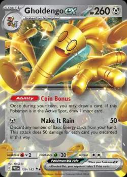 Gholdengo ex 139/182 Double Rare | Paradox Rift | Pokemon Card - Image 1