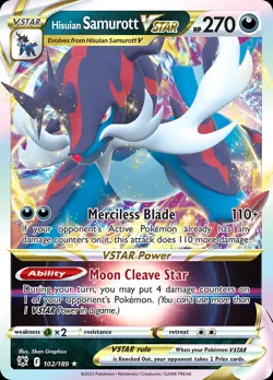 Hisuian Samurott VSTAR 102/189 Rare Holo VSTAR | Astral Radiance | Pokemon Card - Image 1