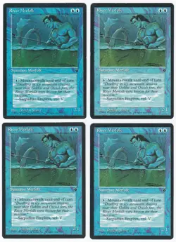 MTG 4X River Merfolk ~ NM Playset ~ Fallen Empires ~ Vintage ~ Rare ~ English - Image 1