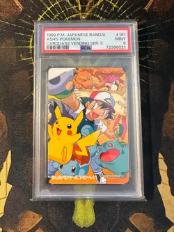 Pokemon Japanese Ash's Pokemon 191 Carddass Vending Series 5 PSA 9 - Image 1