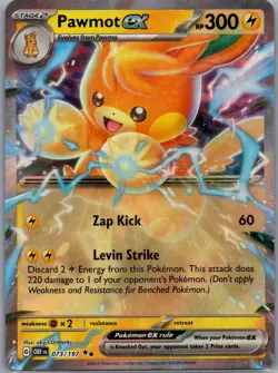 Pawmot ex 073/197 SV03: Obsidian Flames - Pokemon Card - NM - Image 1