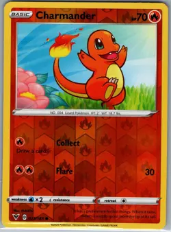 Charmander 023/185 Reverse Holo SWSH04: Vivid Voltage - Pokemon Card - NM - Image 1
