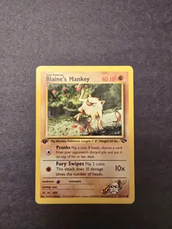 Pokemon TCG Blaine's Mankey 1st Edition 63/132 Gym Challenge 2000 Nm - Image 1