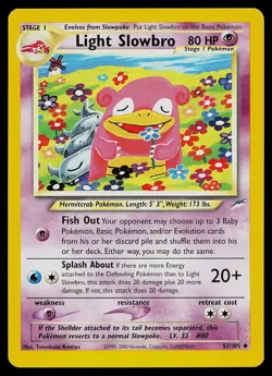 Pokemon Card - Light Slowbro Neo Destiny 51/105 Uncommon - Image 1