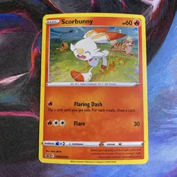 Scorbunny Black Star Promo SWSH244 HD Galaxy Swirl Holo Pokemon Card NM 2022 - Image 2