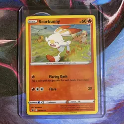 Scorbunny Black Star Promo SWSH244 HD Galaxy Swirl Holo Pokemon Card NM 2022 - Image 4