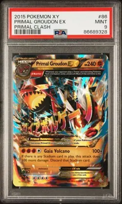 Pokemon XY Primal Clash 86/160 Primal Groudon EX PSA 9 2015 - Image 1