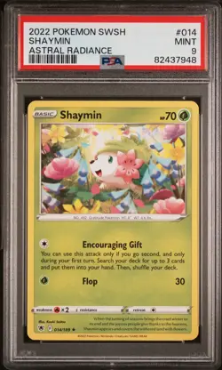 2022 POKEMON SWORD & SHIELD ASTRAL RADIANCE #014 SHAYMIN PSA 9 - Image 1