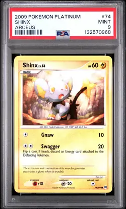 2009 POKEMON PLATINUM ARCEUS #74 SHINX PSA 9 - Image 1