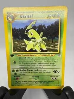 Pokemon TCG Bayleef 29/111 Neo Genesis 1st Edition Vintage LP Good Condition - Image 2
