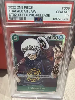 One Piece 2022 Super Pre-Release Trafalgar Law ST02-009 English PSA 10 GEM MT - Image 1