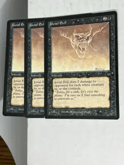 Jovial Evil X 3 - Legends Rare Magic the Gathering Card LP - Image 1