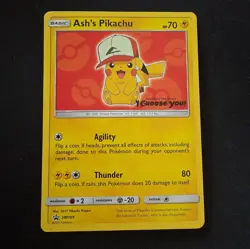 ASH'S PIKACHU 2017 POKEMON I CHOOSE YOU BLACK STAR PROMO #SM109 - Image 1