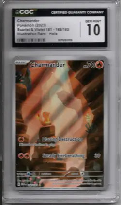 Pokemon TCG - 151 - Charmander Illustration Rare - #168/165 - GEM MINT - CGC 10 - Image 1