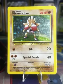 Pokemon Hitmonchan 7/102 Base Set Holo Rare Card - Image 1