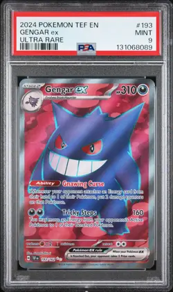 2024 POKEMON TEF EN-TEMPORAL FORCES ULTRA RARE #193 GENGAR EX PSA 9 - Image 1