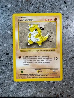 Pokemon TCG Cards SHADOWLESS Base Set Sandshrew 62/102 - Image 1