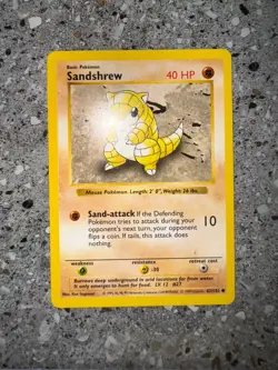 Pokemon TCG Cards SHADOWLESS Base Set Sandshrew 62/102 - Image 3