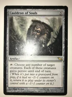 Cauldron of Souls Shadowmoor HEAVILY PLD Artifact Rare MTG Dmg - Image 1
