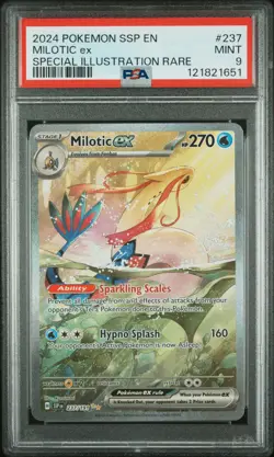 2024 POKEMON SSP EN-SURGING SPARKS SPECIAL ILLUSTRATION RARE MILOTIC EX PSA 9 - Image 1