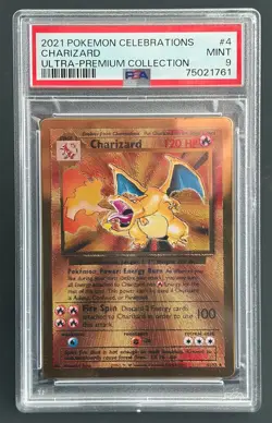 Pokemon Charizard #4 Celebrations Gold Metal Promo PSA 9 MINT - Image 1
